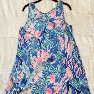 NWT Lily Pulitzer Kristen multi jet stream swing dress lattice L